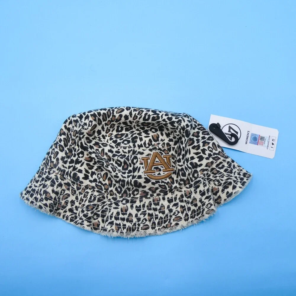 '47 Brand Auburn Tigers Bucket Hat Womens Brown Leopard One Size Adult Cap NCAA
